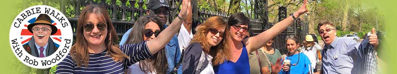 Artistic banner representing Cabbie Walks with Rob Woodford